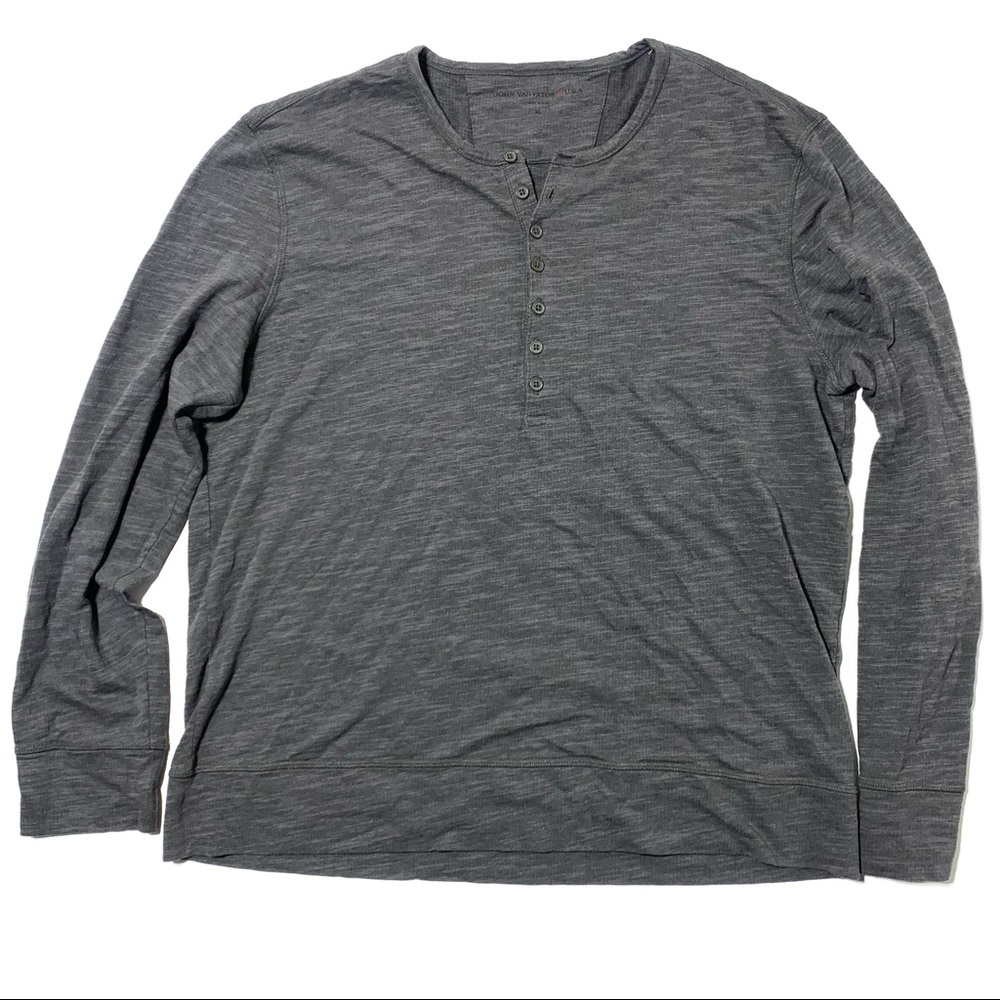 John Varvatos Henley Gray Long Sleeve Mens XL